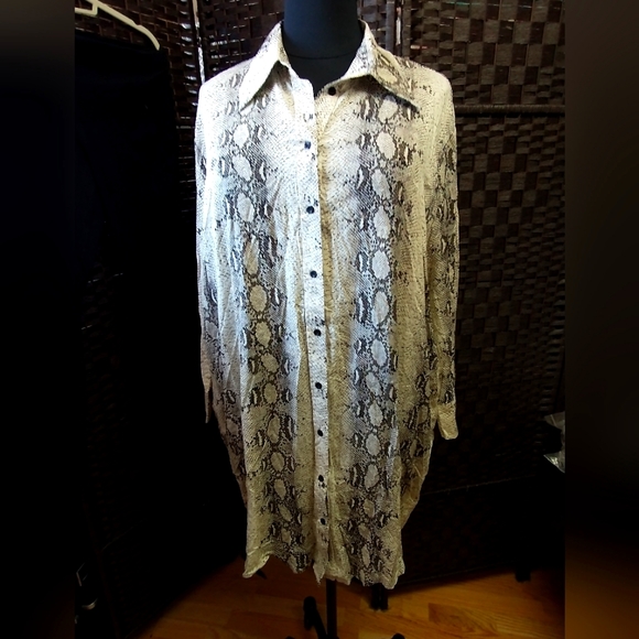 Jacqueline Shirt Dress - Cream Snake